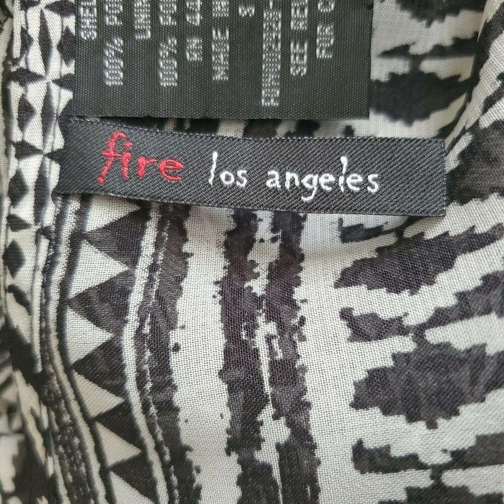 Fire Los Angeles Women’s Sleeveless Summer Dress Geometric Black White Sz Small - Picture 11 of 16